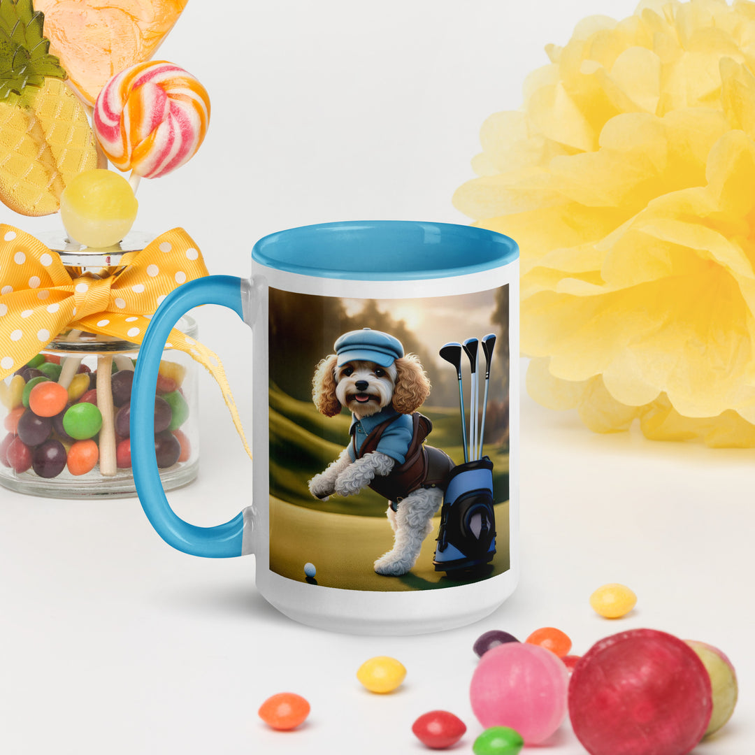 Cavapoo Golfer- Mug with Color Inside v2