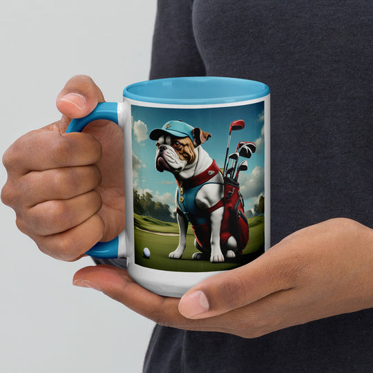 Catahoula Bulldog Golfer- Mug with Color Inside