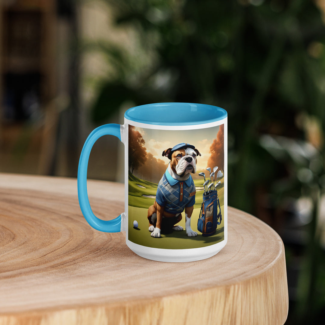 Catahoula Bulldog Golfer- Mug with Color Inside v2