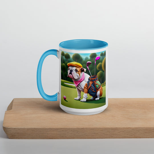 Catahoula Bulldog Golfer- Mug with Color Inside v5