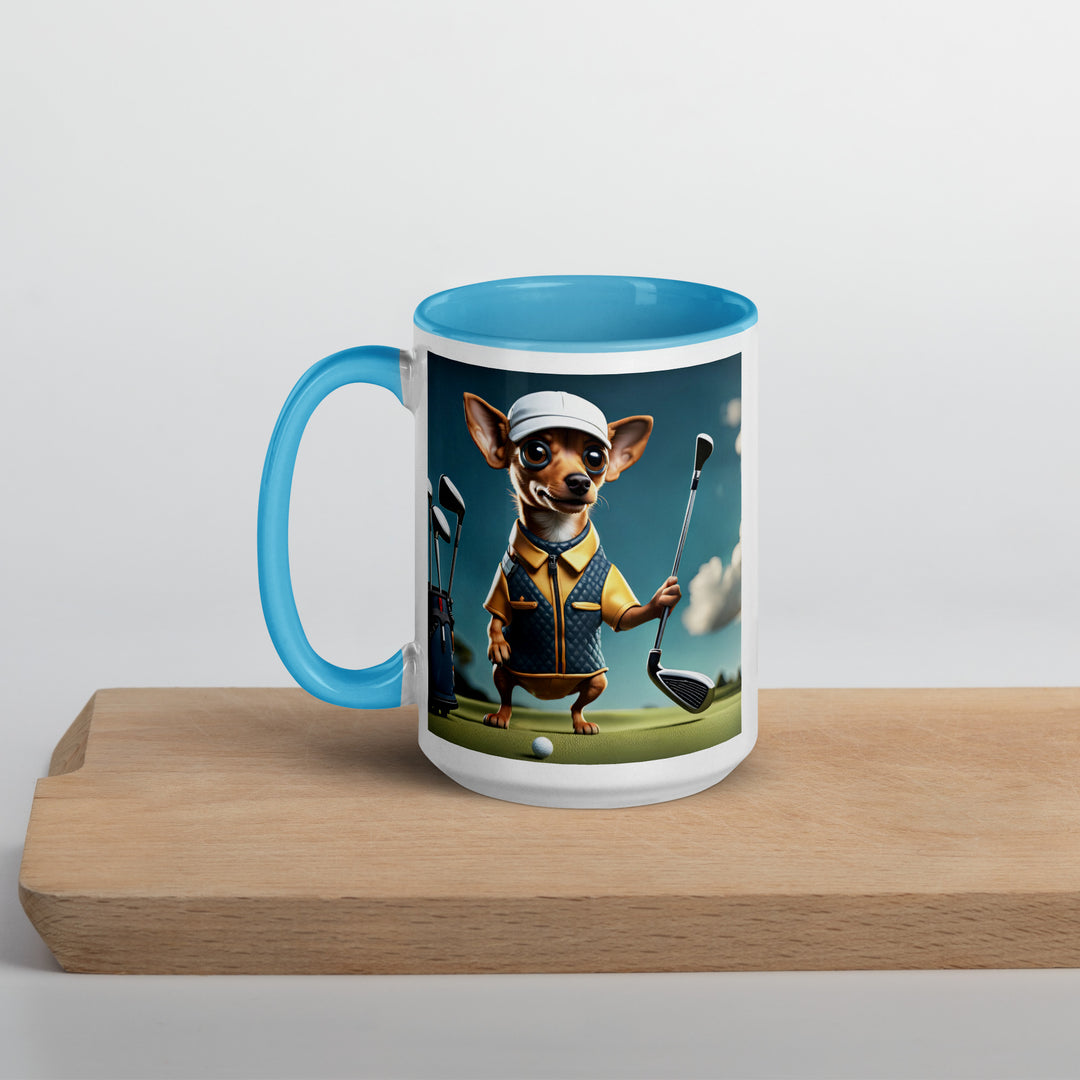 Chiweenie Golfer- Mug with Color Inside v2