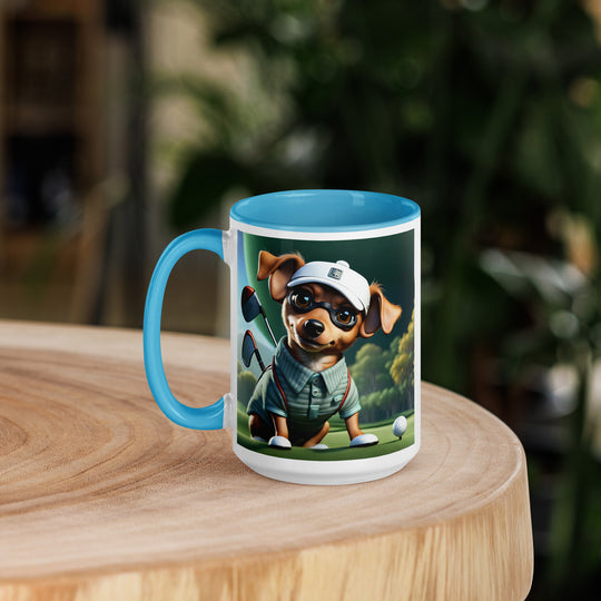 Chiweenie Golfer- Mug with Color Inside v4