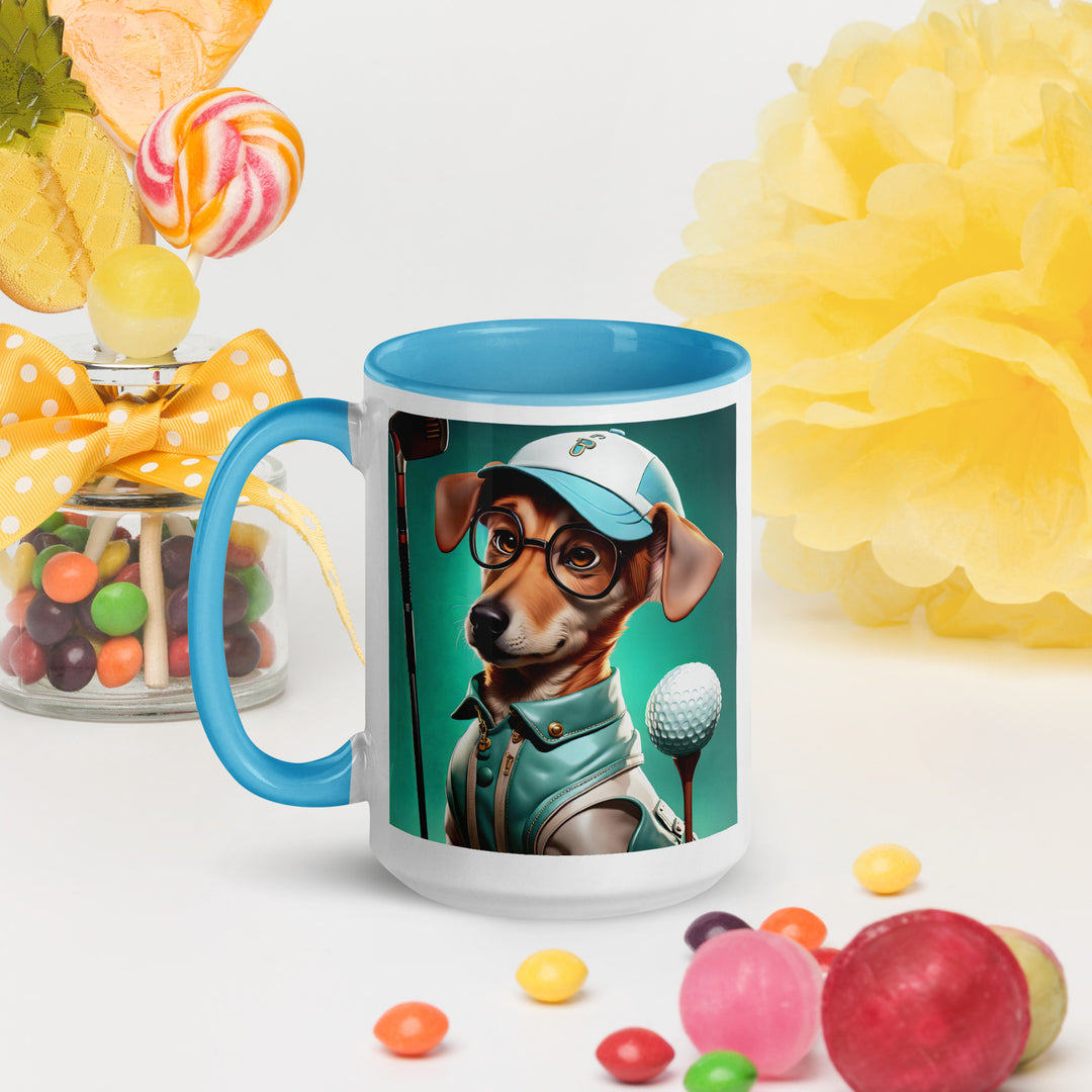 Chiweenie Golfer- Mug with Color Inside v5