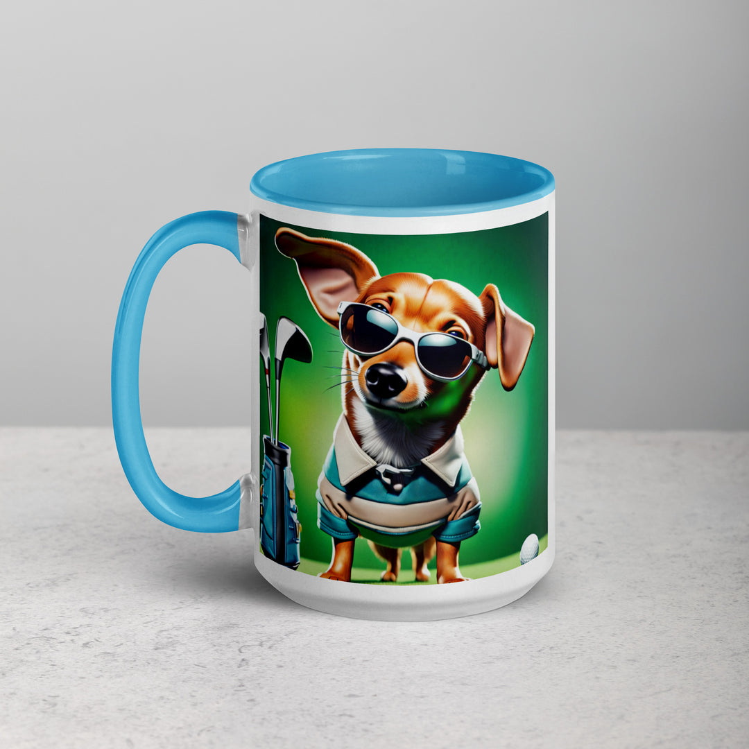 Chiweenie Golfer- Mug with Color Inside v6