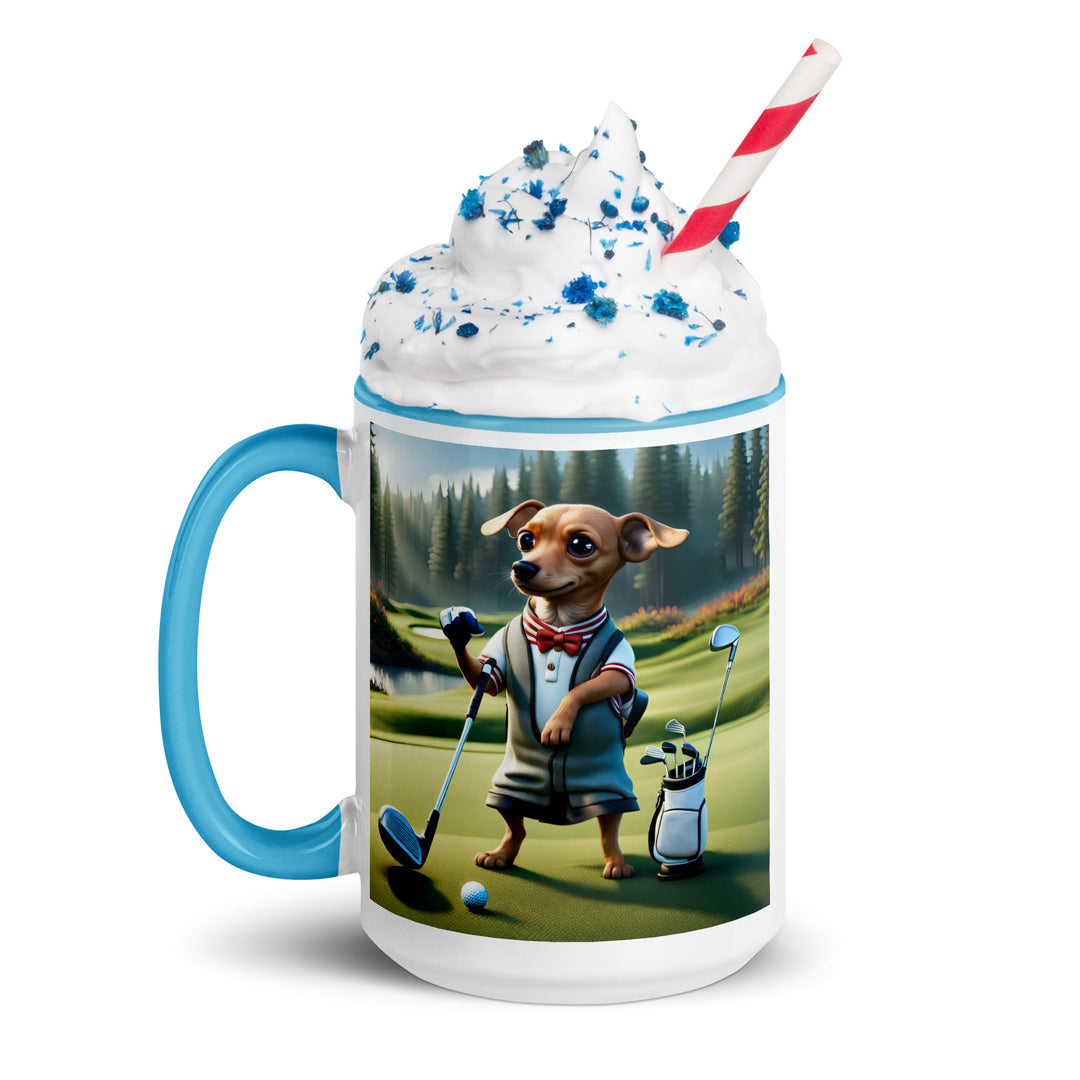 Chiweenie Golfer- Mug with Color Inside v3