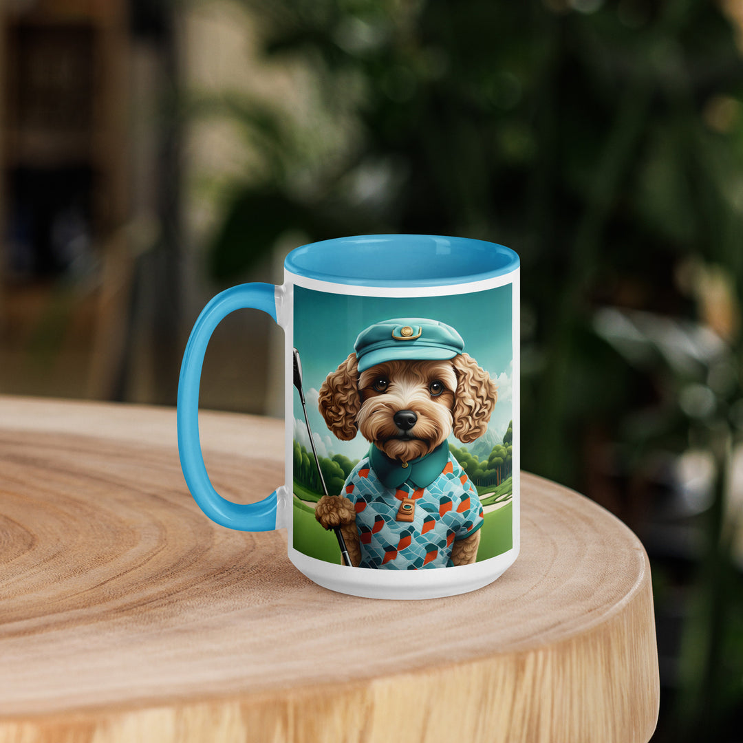 Cockapoo Golfer- Mug with Color Inside v3