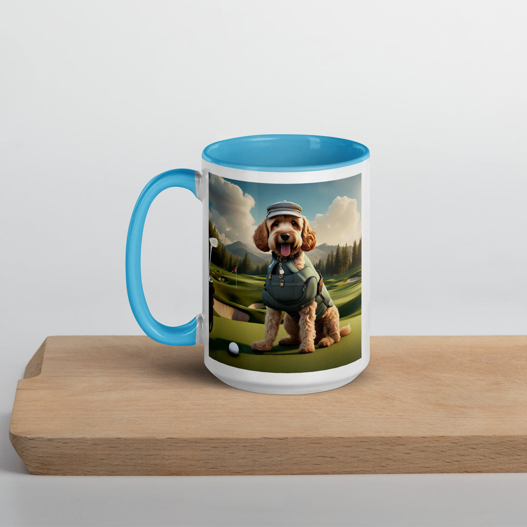 Cockapoo Golfer- Mug with Color Inside v7