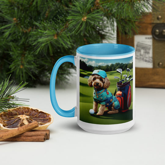 Cockapoo Golfer- Mug with Color Inside v5