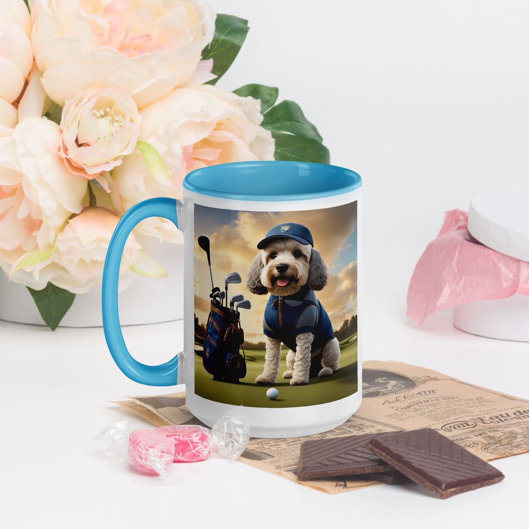 Cockapoo Golfer- Mug with Color Inside v8