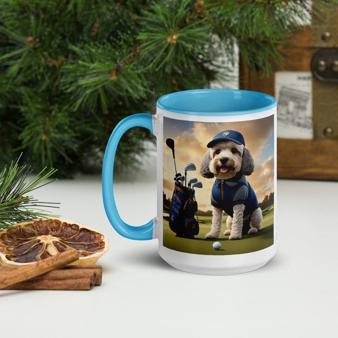 Cockapoo Golfer- Mug with Color Inside v8