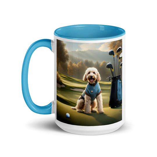 Goldendoodle Golfer- Mug with Color Inside