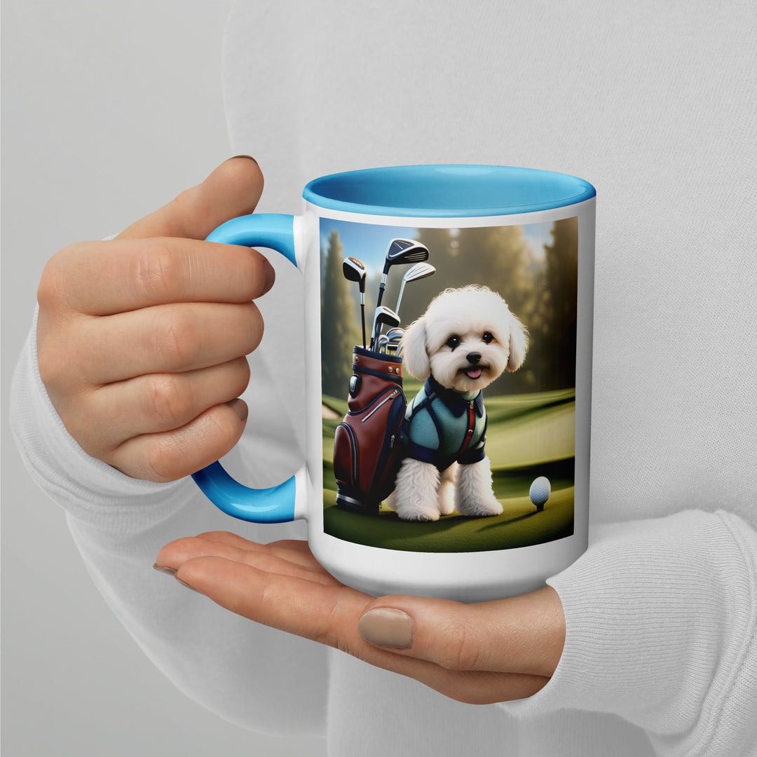 Maltipoo Golfer- Mug with Color Inside v4