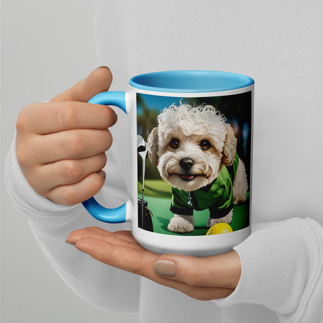 Maltipoo Golfer- Mug with Color Inside v5