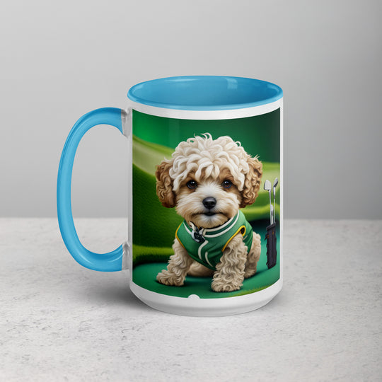 Maltipoo Golfer- Mug with Color Inside v7