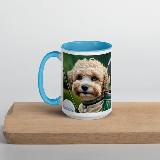 Maltipoo Golfer- Mug with Color Inside v8