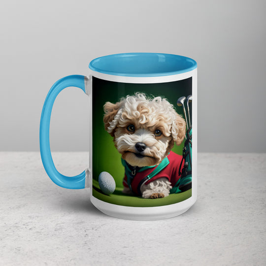 Maltipoo Golfer- Mug with Color Inside v9