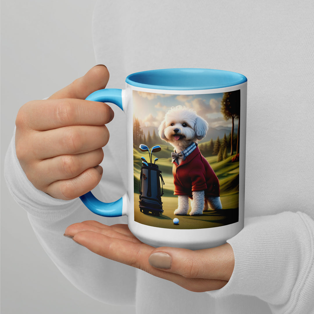 Maltipoo Golfer- Mug with Color Inside v10