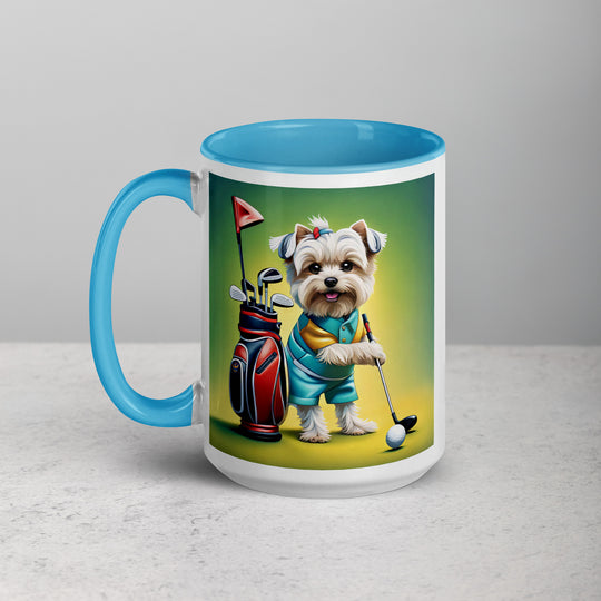 Morkie Golfer- Mug with Color Inside v4