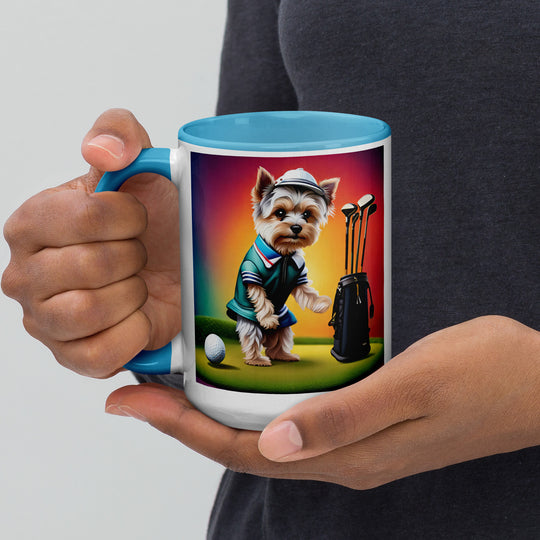 Morkie Golfer- Mug with Color Inside v5