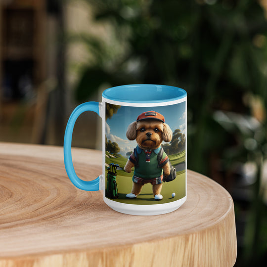 Pekapoo Golfer- Mug with Color Inside v2