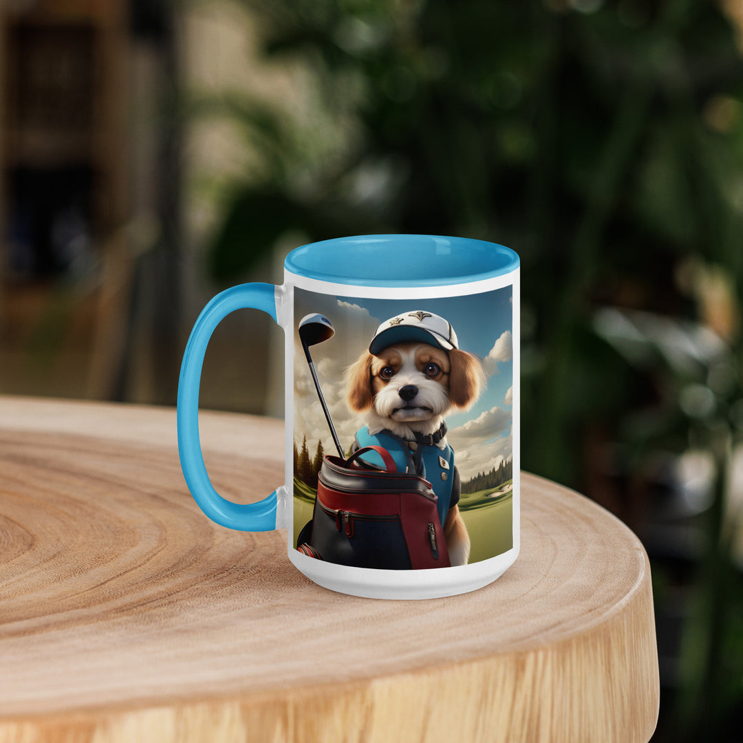 Pekapoo Golfer- Mug with Color Inside v4