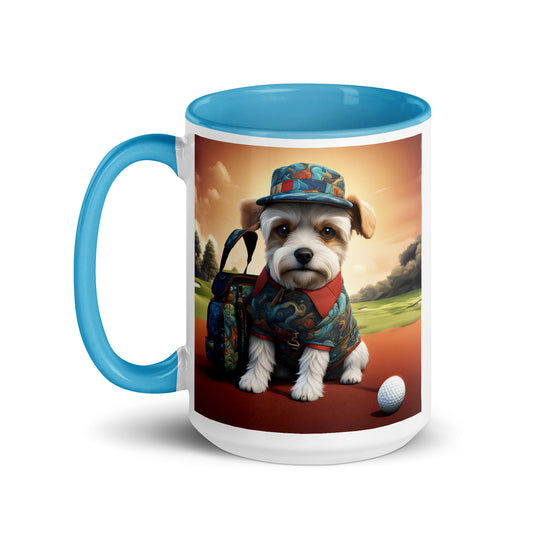 Pekapoo Golfer- Mug with Color Inside v5