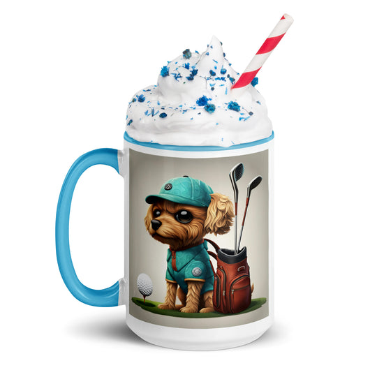 Pekapoo Golfer- Mug with Color Inside v7