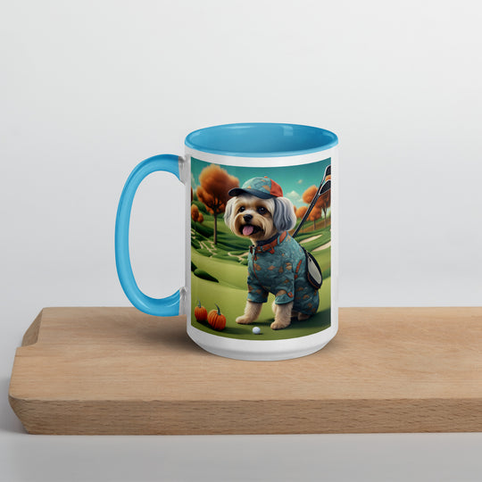 Pekapoo Golfer- Mug with Color Inside v8