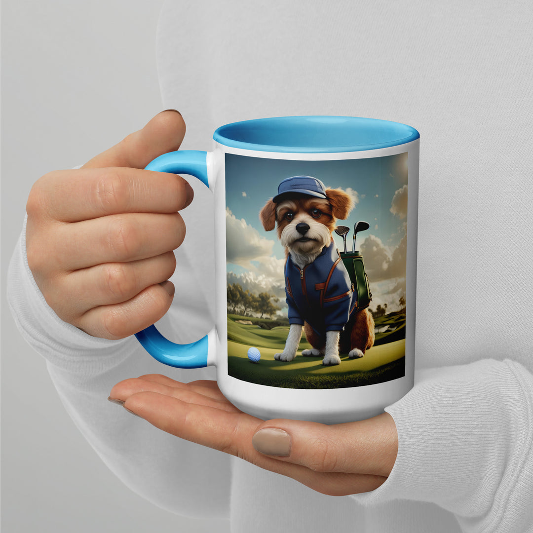 Pekapoo Golfer- Mug with Color Inside v10