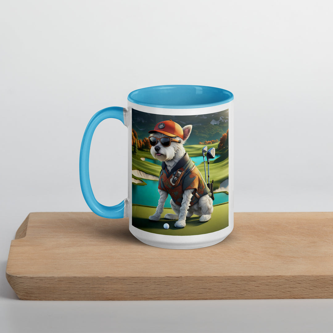 Pekapoo Golfer- Mug with Color Inside v13