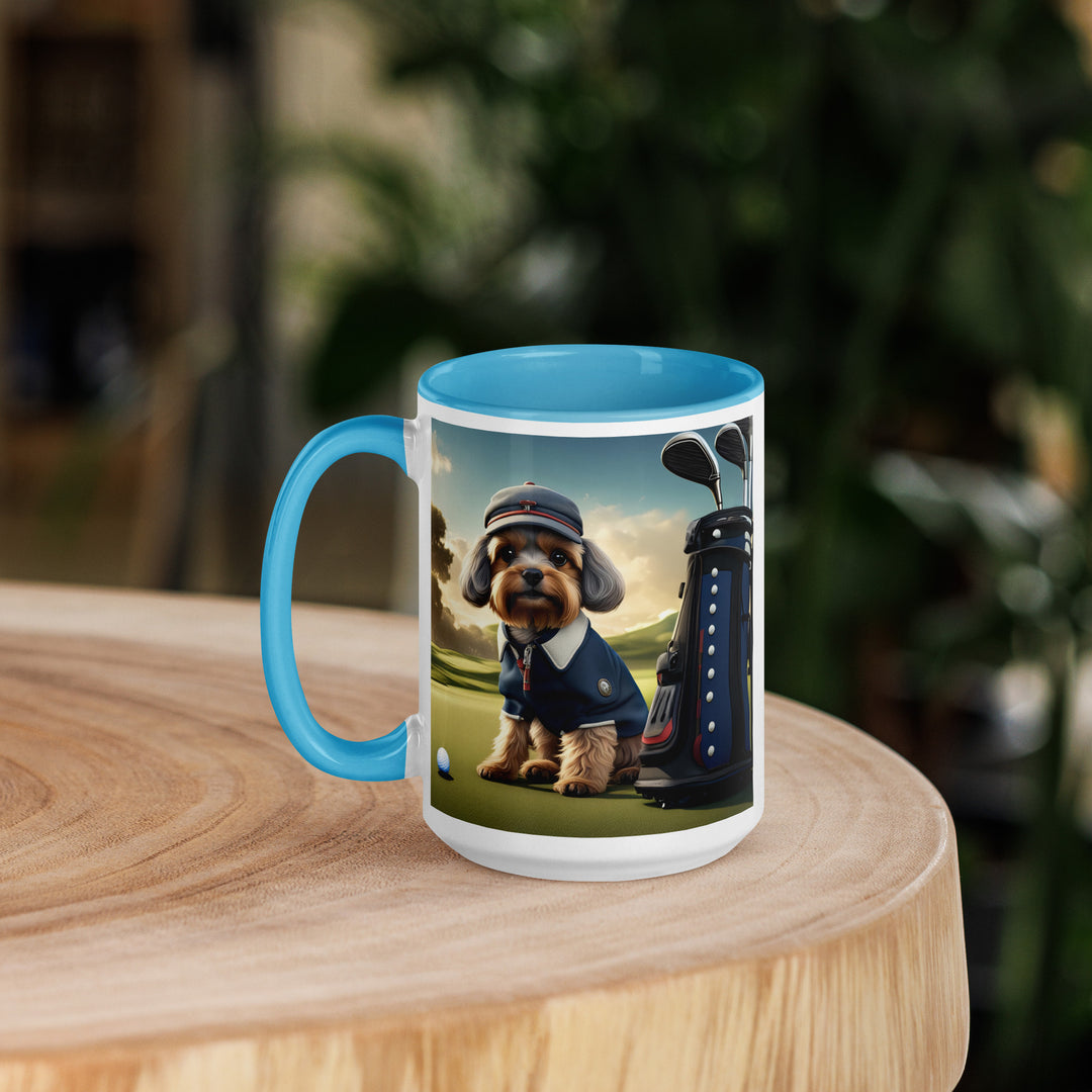 Pekapoo Golfer- Mug with Color Inside v6