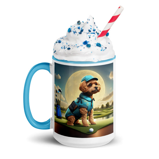 Pekapoo Golfer- Mug with Color Inside v9