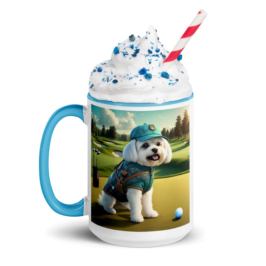 Pekapoo Golfer- Mug with Color Inside v11