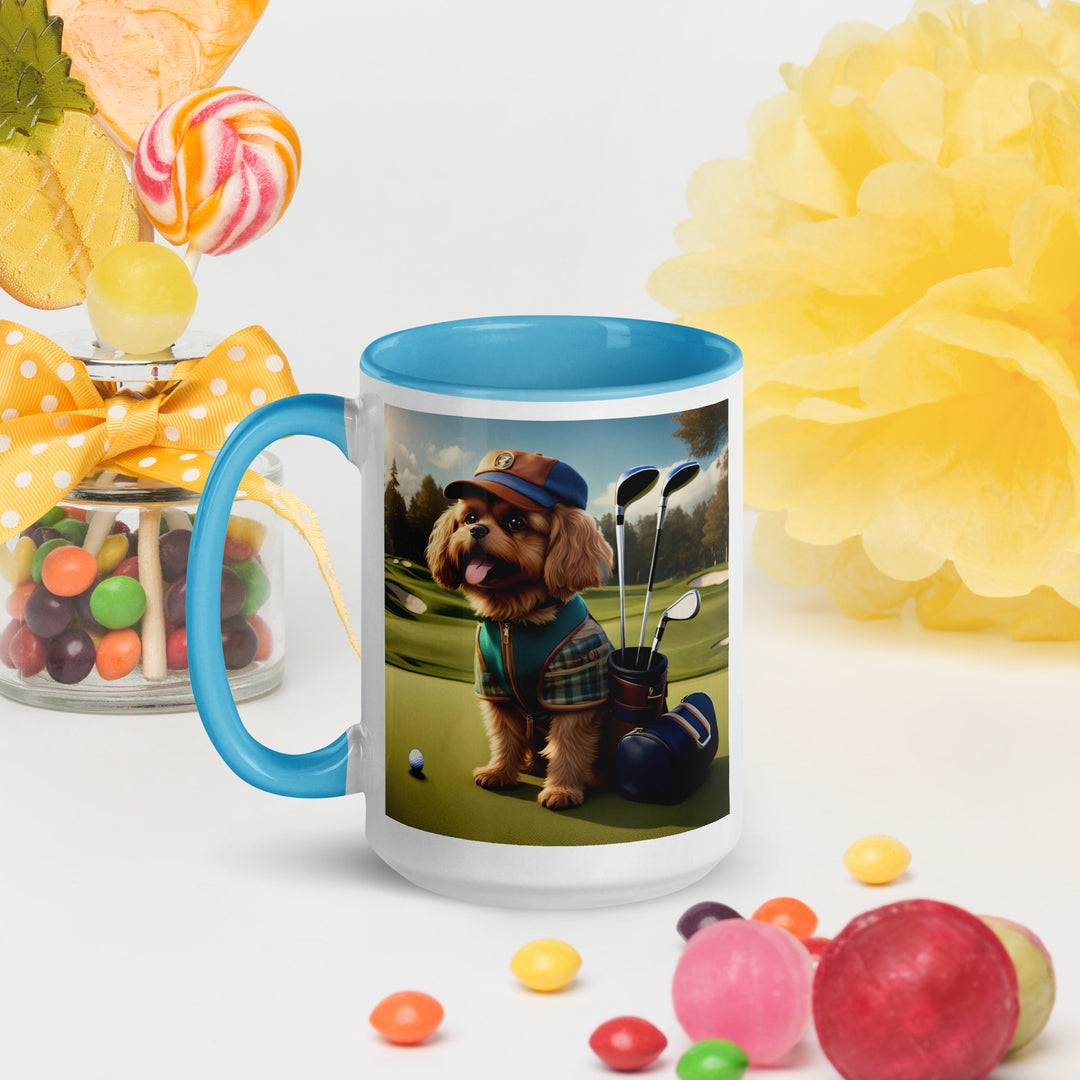 Pekapoo Golfer- Mug with Color Inside v12