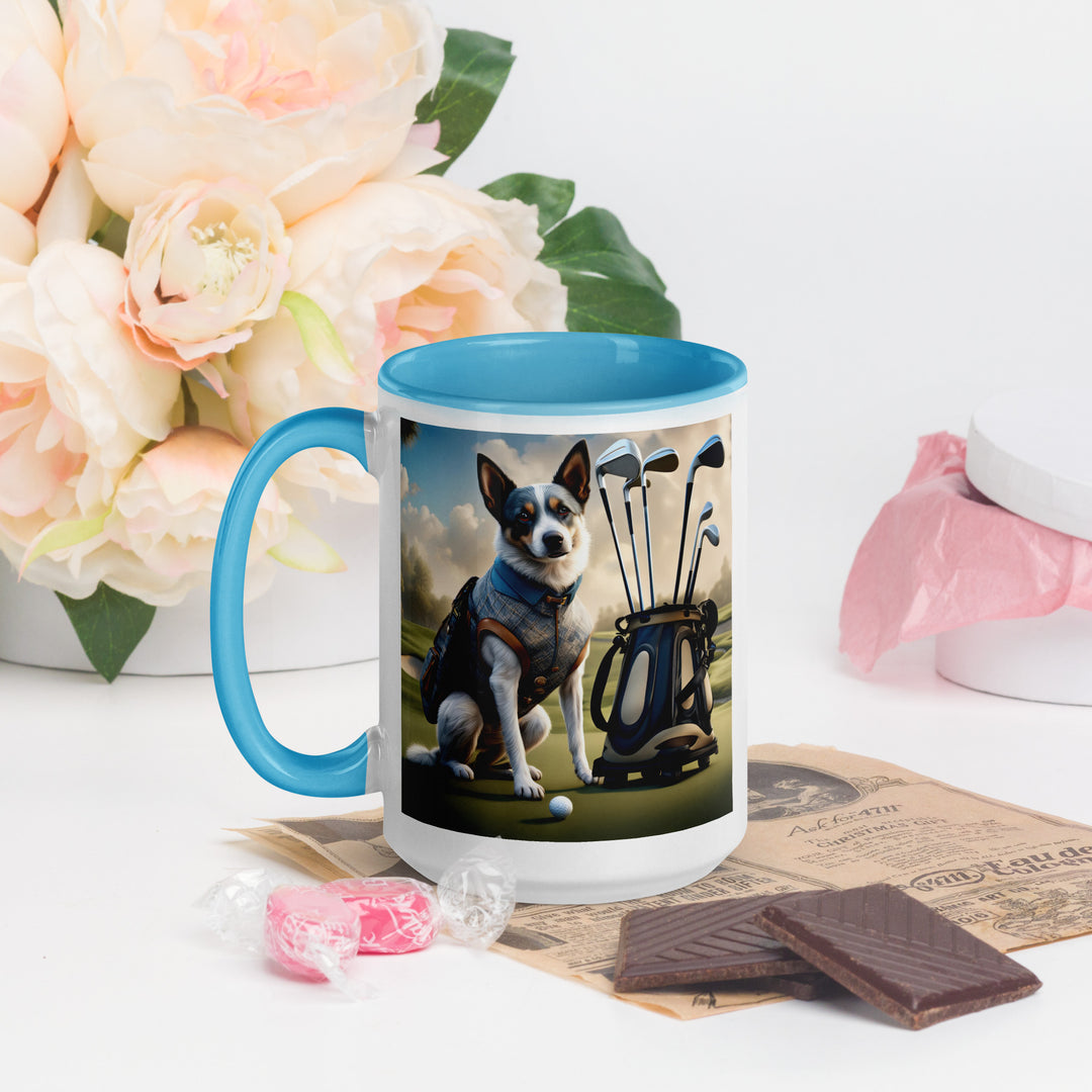 Texas Heeler Golfer- Mug with Color Inside v4