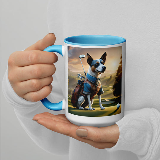 Texas Heeler Golfer- Mug with Color Inside v6