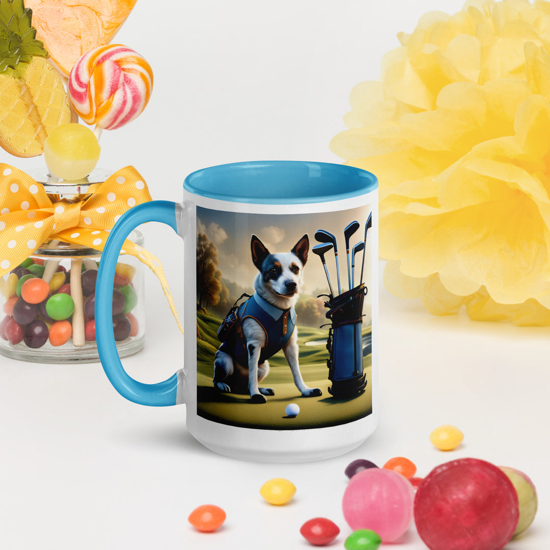 Texas Heeler Golfer- Mug with Color Inside v7