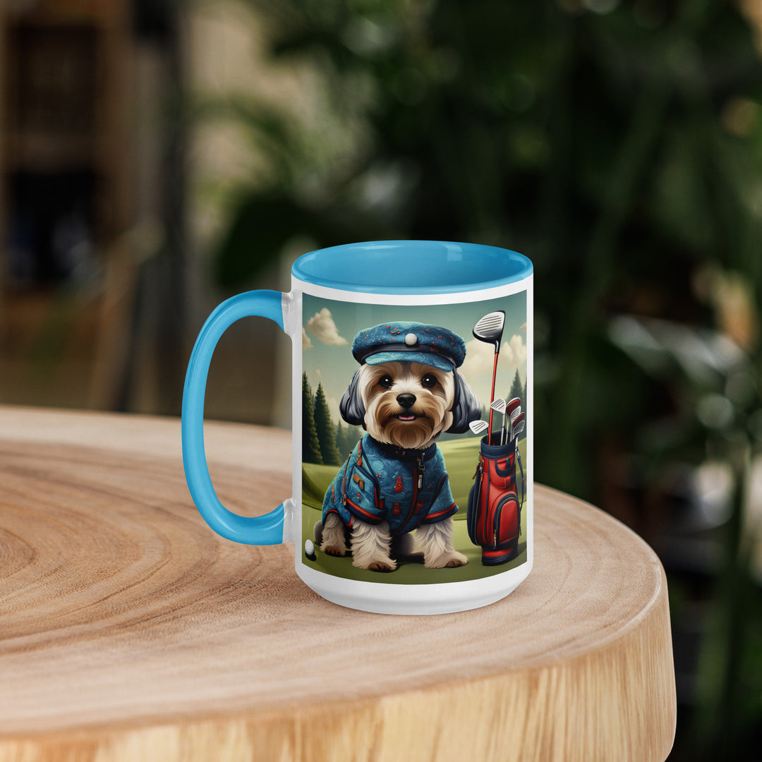 Yorkipoo Golfer- Mug with Color Inside v4