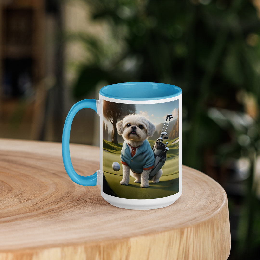 Pugapoo Golfer- Mug with Color Inside v4