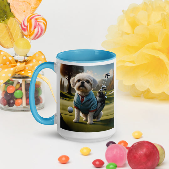 Pugapoo Golfer- Mug with Color Inside v5