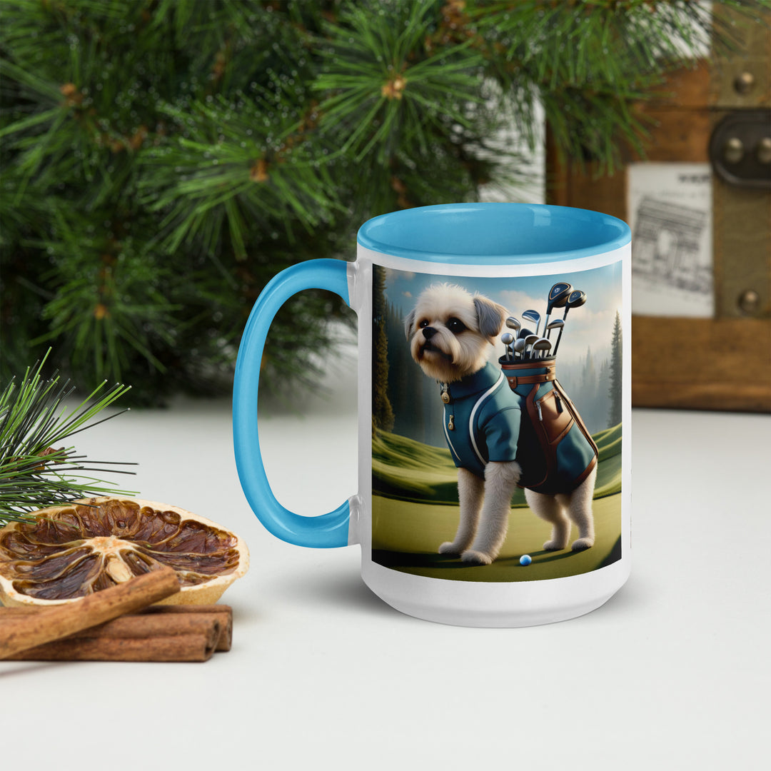 Pugapoo Golfer- Mug with Color Inside v9