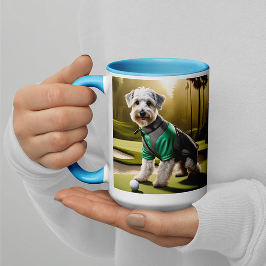 Schnoodle Golfer- Mug with Color Inside v3