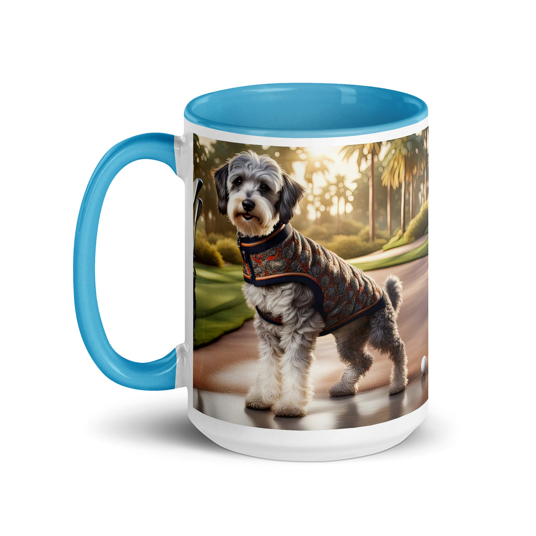 Schnoodle Golfer- Mug with Color Inside v11