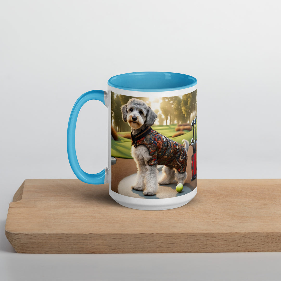 Schnoodle Golfer- Mug with Color Inside v14