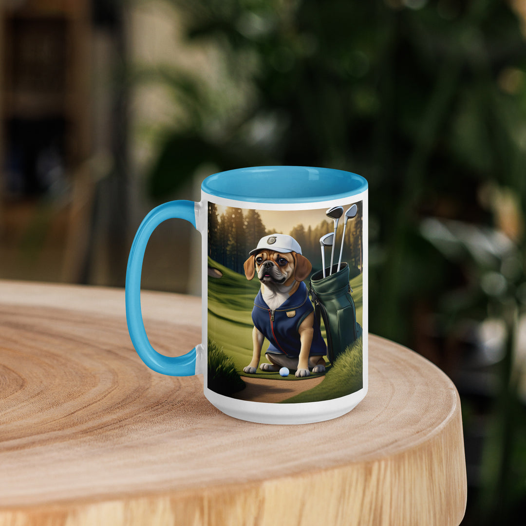 Puggle Golfer- Mug with Color Inside