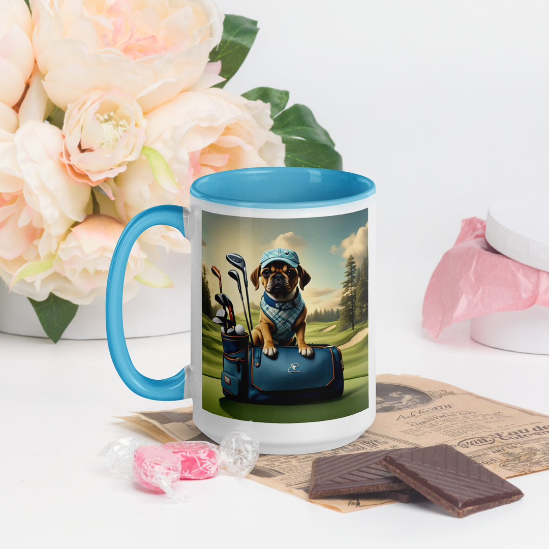 Puggle Golfer- Mug with Color Inside v2