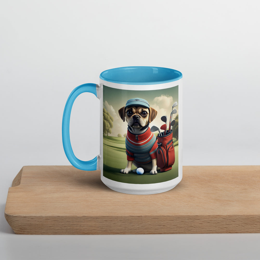 Puggle Golfer- Mug with Color Inside v3