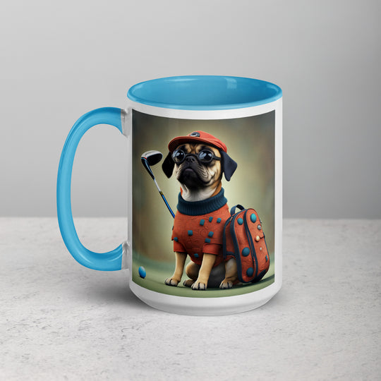 Puggle Golfer- Mug with Color Inside v4