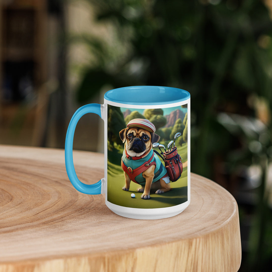 Puggle Golfer- Mug with Color Inside v5