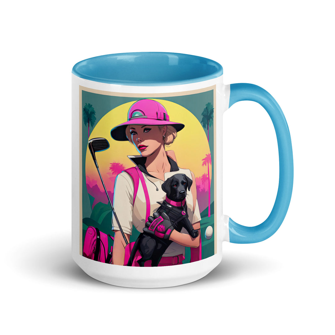 Mug with Color Inside-Labrador Retriever Golfer